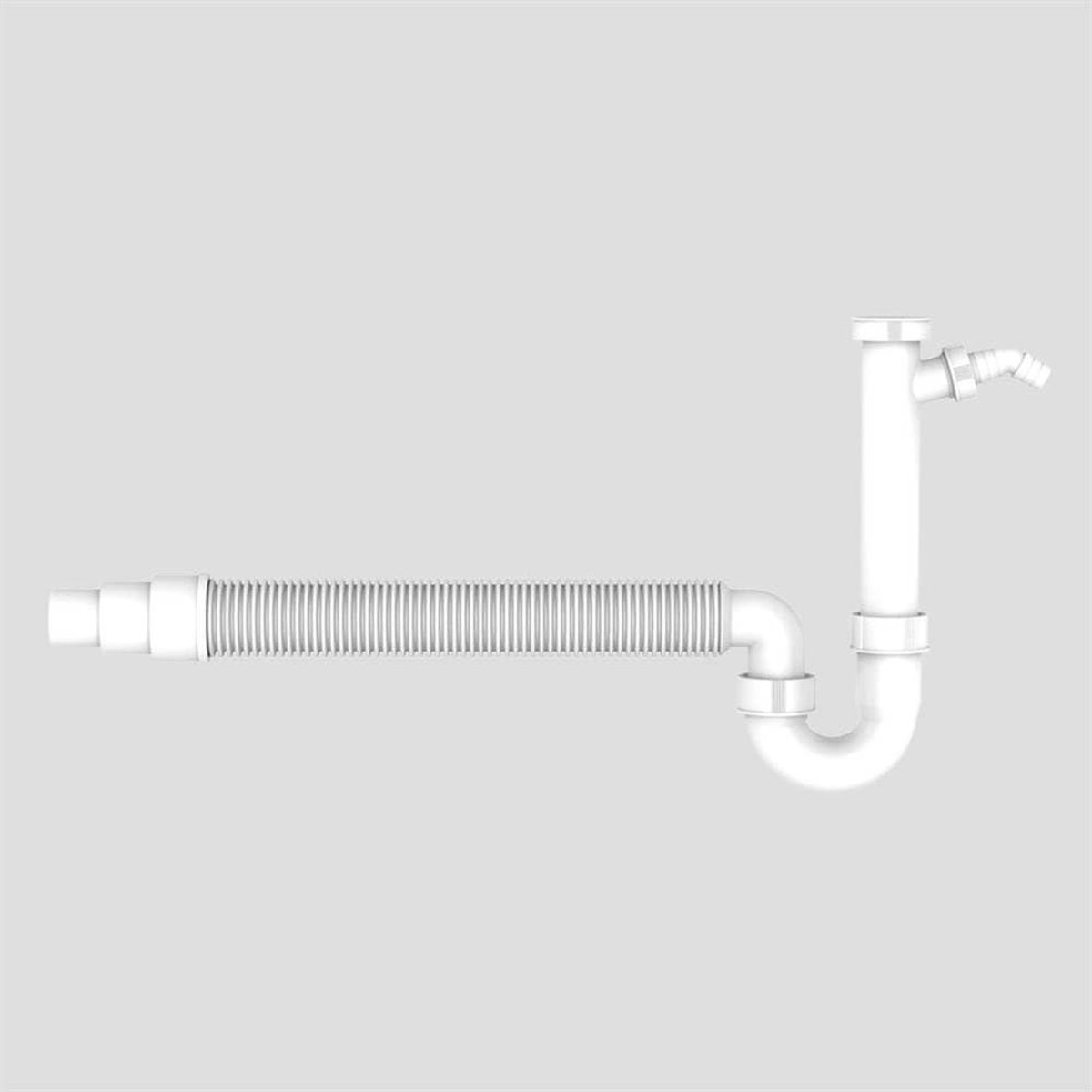 Afvoer Geurafsluiter - Flexibele Sifon - Onaangename Geuren - Met Aansluiting - 40/50 mm - Grijs