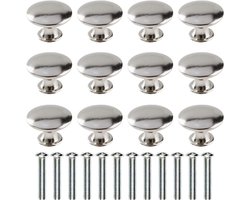 Wajade Round Drawer Knobs 12 Pack Mushroom Shape Silver Cabinet Buttons Ladegrepen Pulls With Screws For Cabinet Drawer Cabinet Cabinet Of Kitchen Bedroom Furniture 30mm