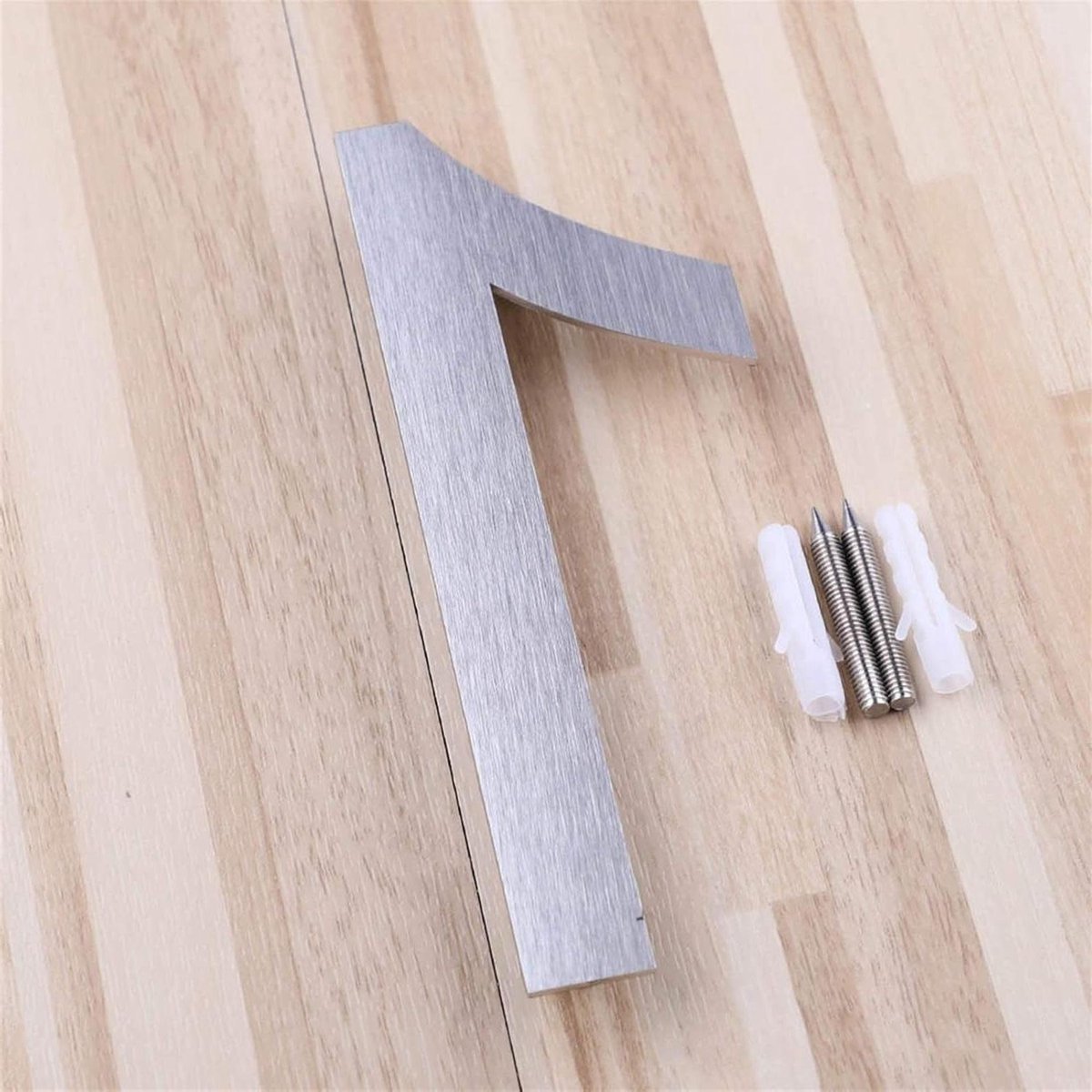 PYouo-nummerplaat RVS 304 geborsteld nikkel, 5 Inch moderne drijvende huisnummers, beste logo (kleur: nummer 1)