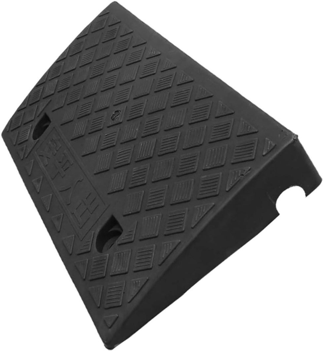 Oprijplaat Drempelmat - Kunststof Hulp - Rolstoel Gebruik - Antislip Oppervlak - 50x27x10 cm - Zwart
