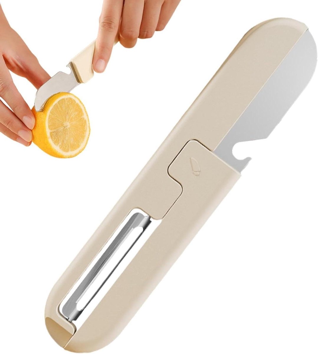 Fruitschiller - Wortelsnijder Dunschiller - Groenten Snijden - 2-in-1 Inklapbaar - 16 cm - Wit