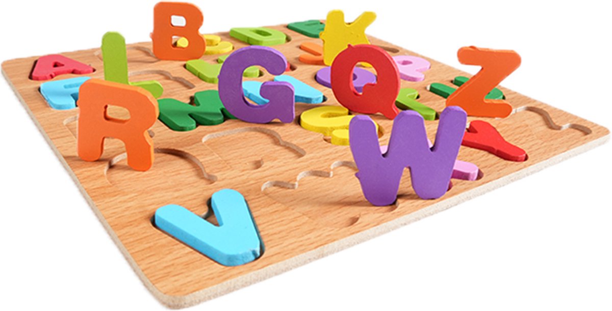 Houten Kinder Puzzel Bundel – Letters & Cijfers & Vormen – Educatieve Legpuzzels voor Kinderen – Montessori alfabet, cijfer en vormen puzzel – Peuter Speelgoed — afbeelding 2