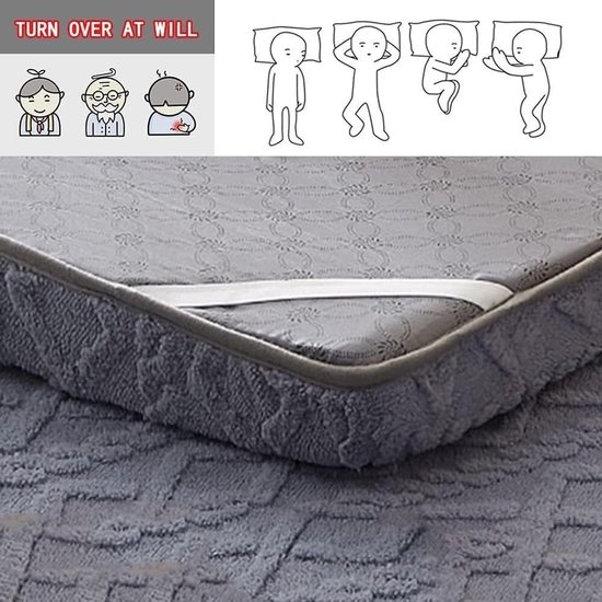 Vloer Matras - Opvouwbaar Slaapmat - Comfortabel Slapen - Ademend Katoen - 4 cm Dik - Grijs — afbeelding 5