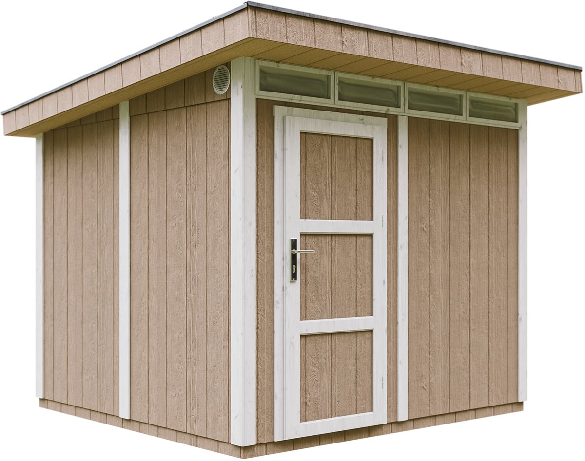 Bol.com Timbela M903-TERRA BROWN - LP SmartSide Tuinhuis op houtbasis - 6 m² - 294x279xH237 cm - met vloer en verf aanbieding