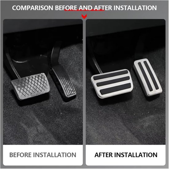 Auto Pedaal Set - Gaspedaal Bekleding - Veiliger Rijden - Antislip Oppervlak - 2 of 3 stuks - Zilver Zwart — afbeelding 2