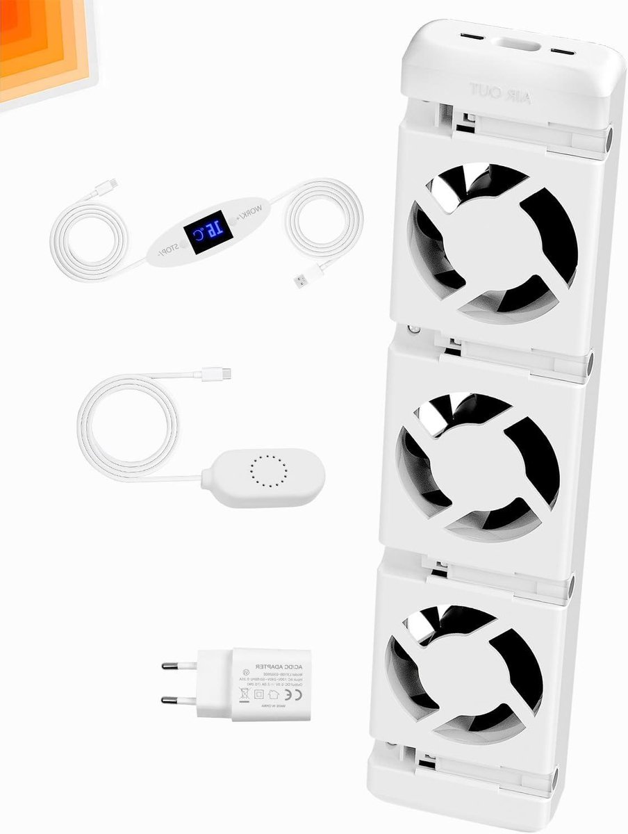 Radiatorventilator - Verwarmingsversterker - Sneller Verwarmen - Stille Werking - 49 cm - Zwart