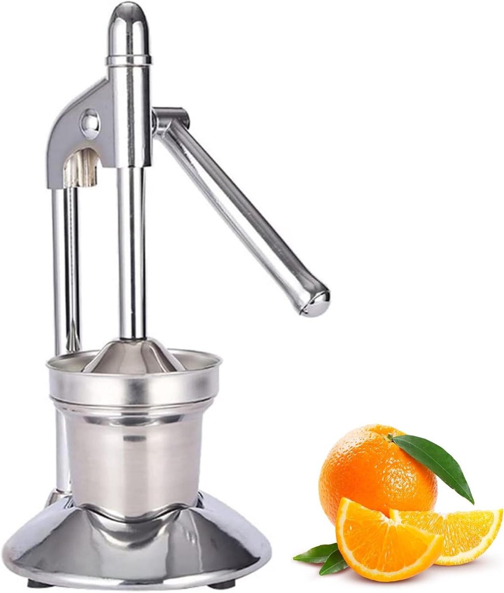 Citruspers Handpers - Citroenpers Sapcentrifuge - Sap Extraheren - Roestvrij Staal 304 - 197 x 203 x 197 cm - Zilver