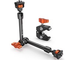 Magic Arm 11 Inch met Super Clamp voor Camera, Monitor, LED Licht en Actiecamera - 2kg Draagvermogen, Flexibele Bevestiging en Professionele Fotografie Accessoires