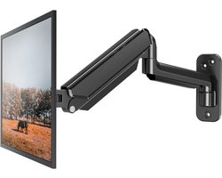 Verstelbare Monitor Wandbeugel met Gasveer voor 13-32 Inch Schermen - VESA 75x75/100x100mm, Tot 8kg, Kantelbaar en Draaibaar