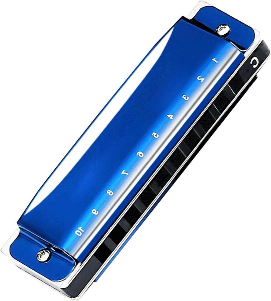 Mondharmonica - Blues Instrument - Muziek Maken - 10 Gaten - Zakformaat - Blauw