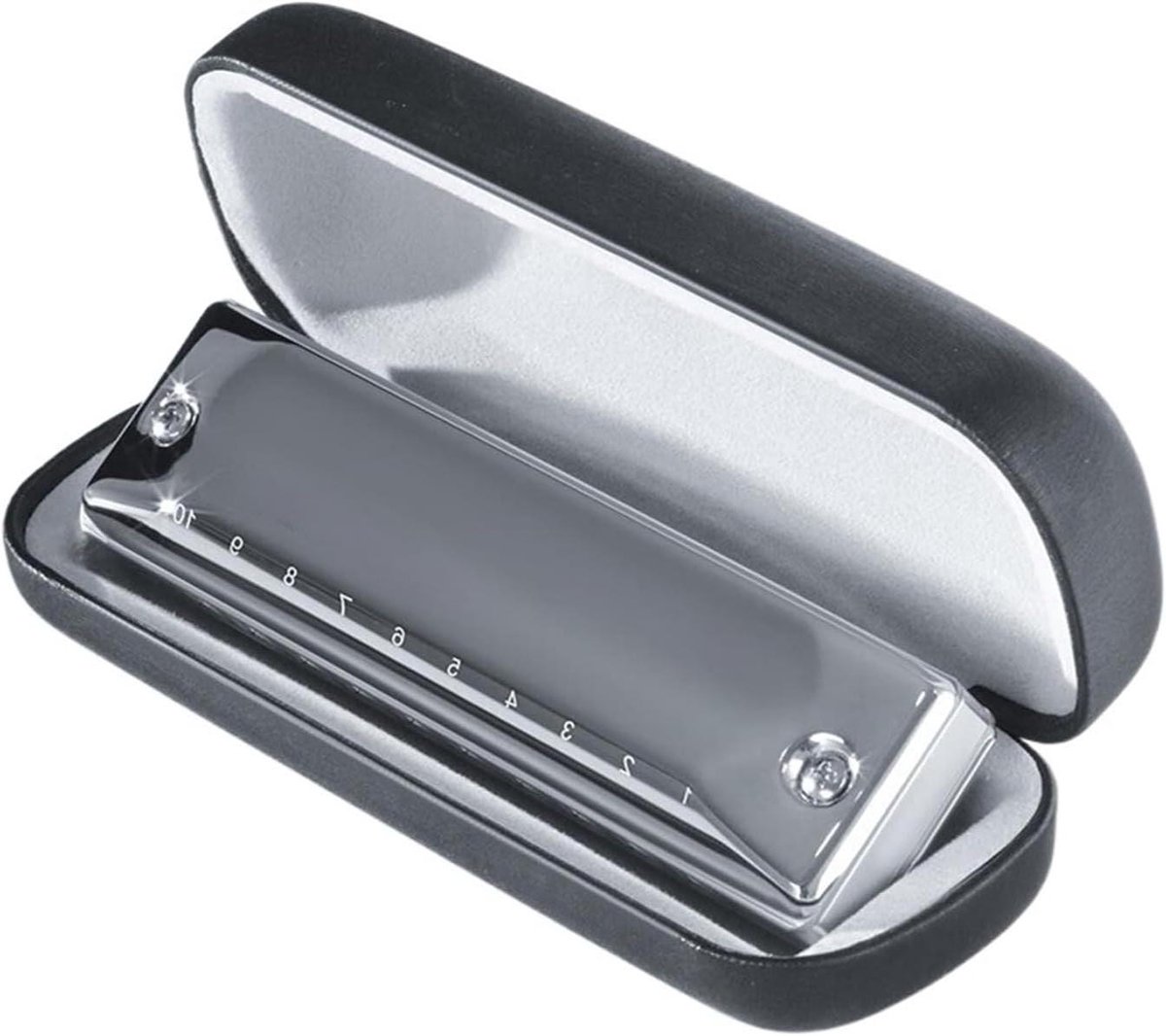 Mondharmonica - Blues harmonica - Muziek maken - 10 blues gaten - 300 gram - Zilverkleurig