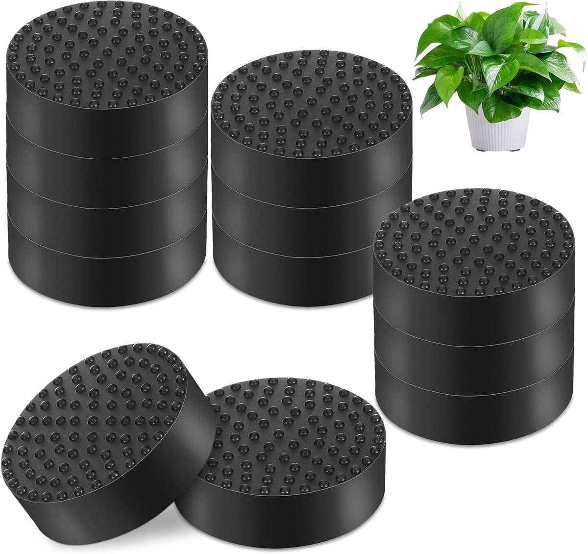 carmdering - Onzichtbare Bloempot Voeten - Steunpoten Voor Plantenbakken - TPE Potendoppen - Verhoogde Luchtcirculatie - Efficiënte Waterafvoer - Duurzaam TPE Materiaal - Compact En Onopvallend Ontwerp - Voorkomt Vlekken En Schuiven - 12 Stuks