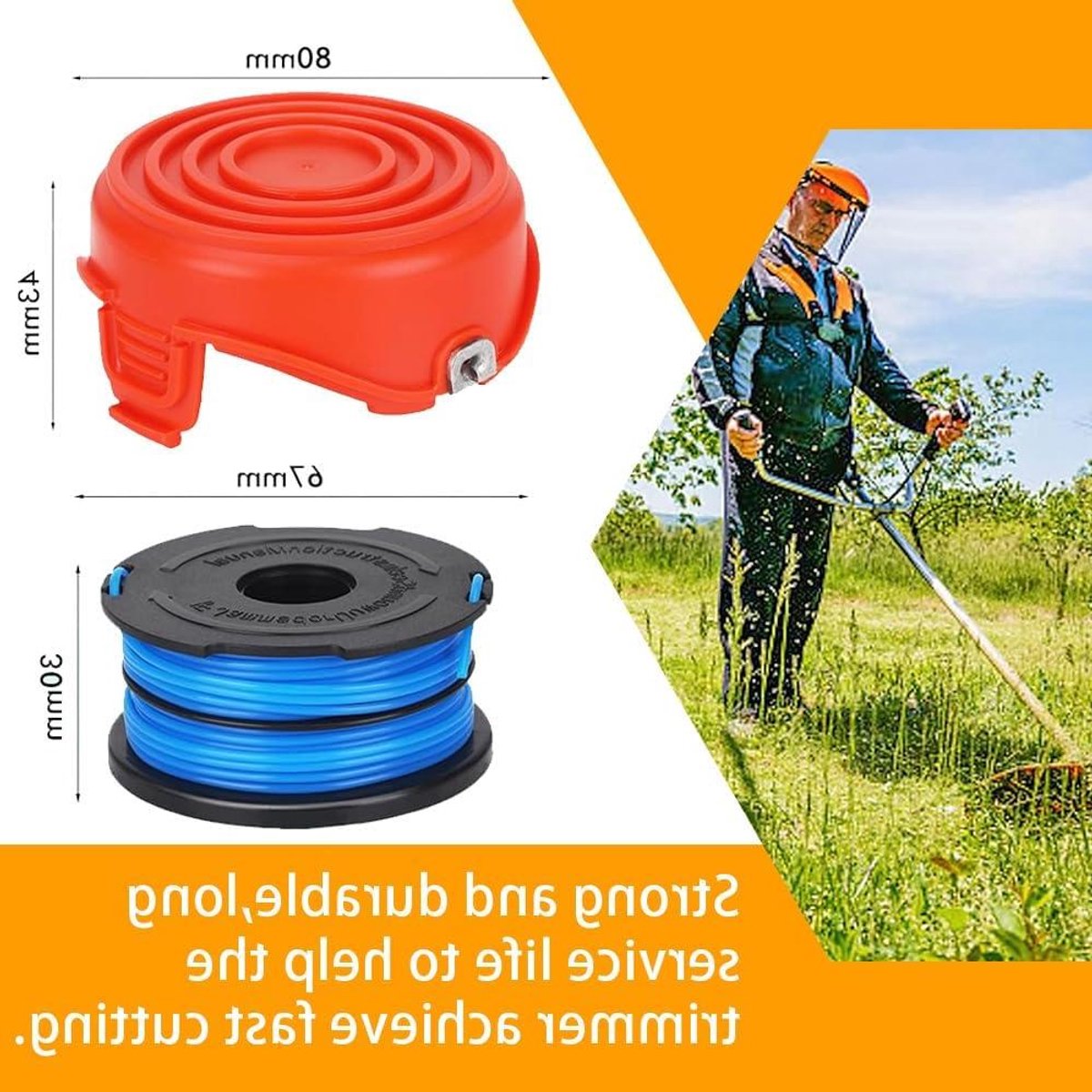 Trimmerspoel Set - Lijn Spoel - Gazon Onderhoud - Automatische Invoer - 2 Stuks 1.65mm - Blauw