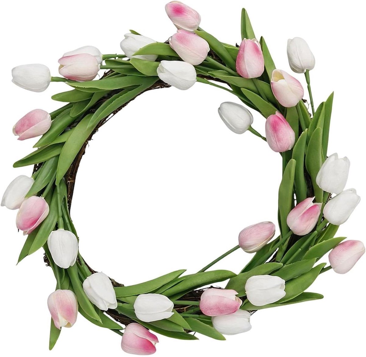 Zomerkrans - Decoratieve krans - Voordeur decoratie - Realistisch bloemontwerp - 35-45 cm