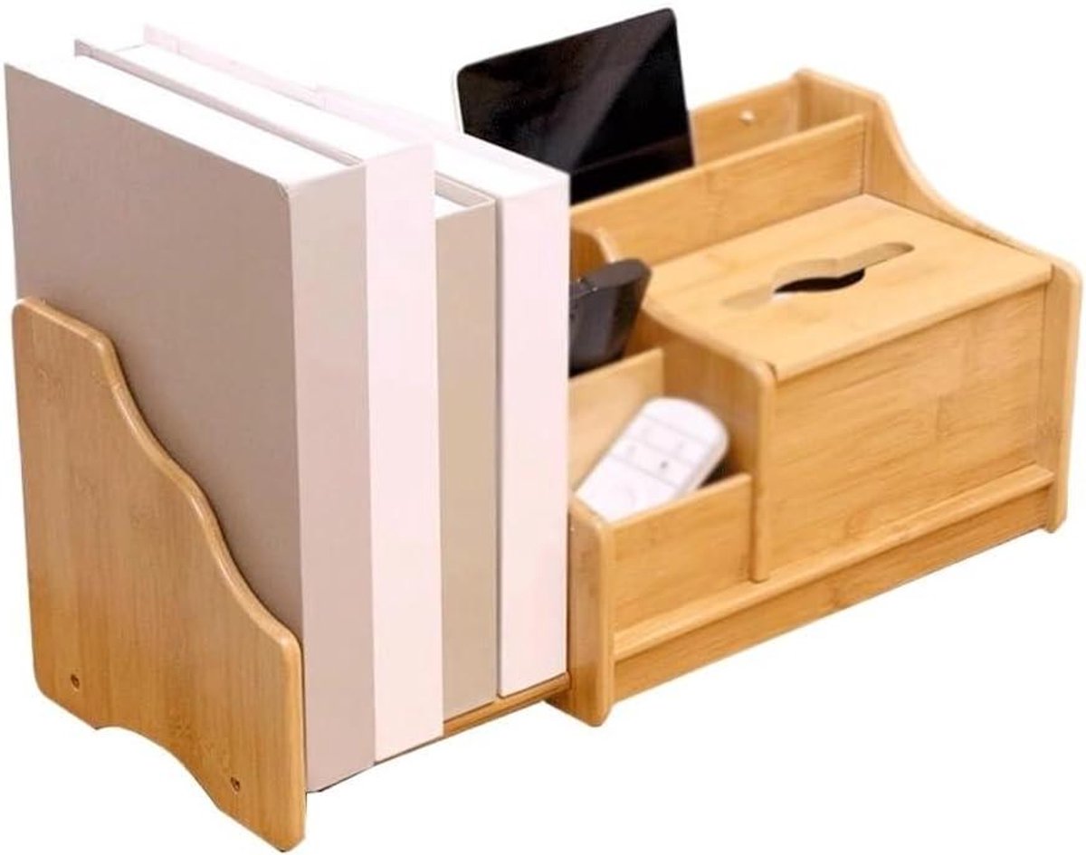 Opbergrek Bureau - Desktop Organizer - Thuis Werkplek - Uitschuifbaar Ontwerp - 31-57 cm - Zwart