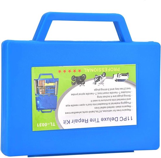 Bandenreparatieset - Essentiële Kit - Auto Motor - 13 Delig - Draagbare Doos - Zwart — afbeelding 3