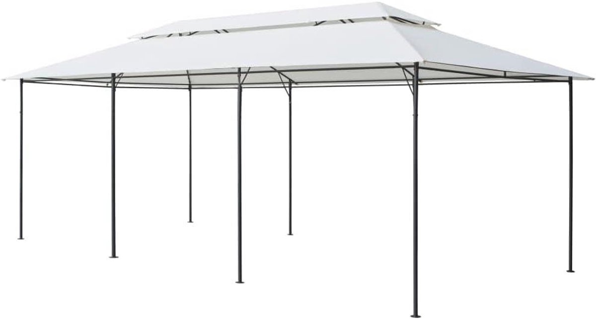 Tuinpaviljoen - Partytent - Feesten en Bijeenkomsten - UV-bestendig Dak - 600 x 298 cm - Wit