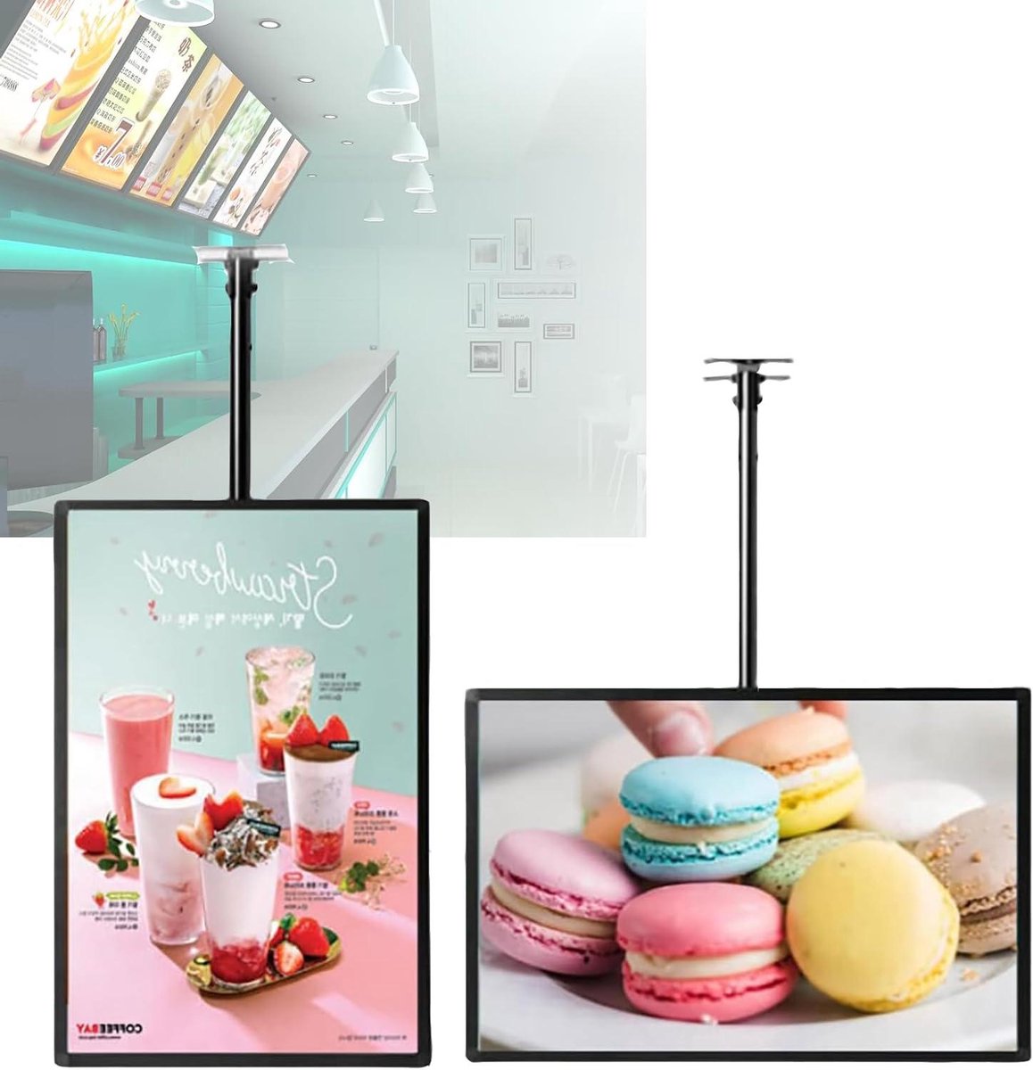 Digitaal Menubord - Lcd Scherm - Menu Presentatie - Hoge Helderheid - 40 x 49 cm - Zilver