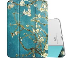 Slimme Stand Case voor iPad 11 Inch (2025) en iPad 10.9 Inch (2022), Hard Transparante Achterkant, Ondersteuning voor Touch ID, Auto Wake/Sleep, Apricot Blossom Design