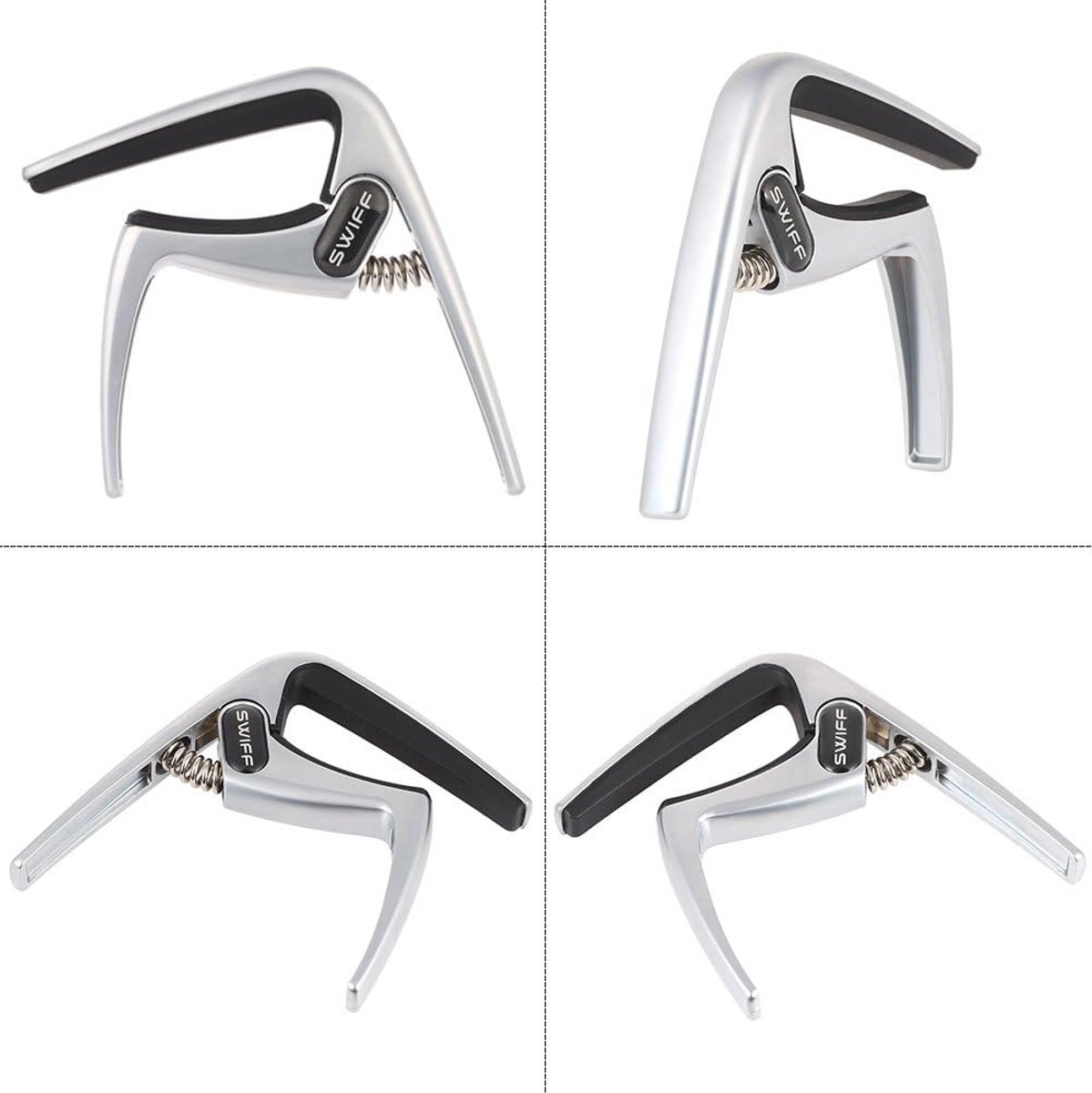 Gitaar Capo - Gitaar Accessoire - Muziek Maken - Zinklegering - 8.5 cm - Zilver