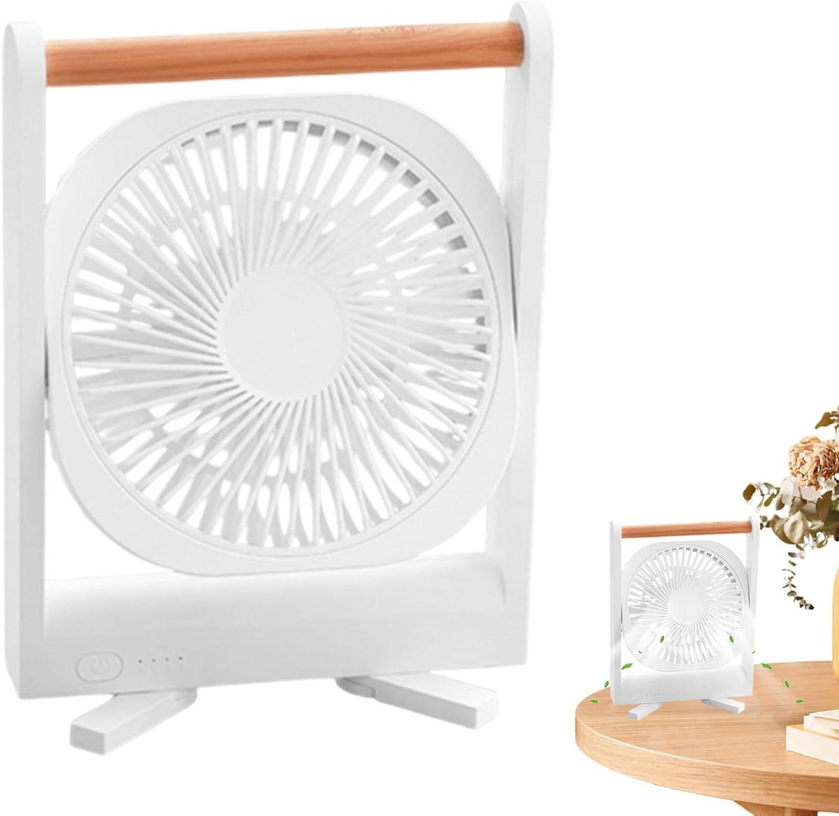 Ventilator Slaapkamer - Kleine Ventilator - Persoonlijke Koeling - 360 Graden Verstelbaar - 16.8x3.7x23cm - Wit