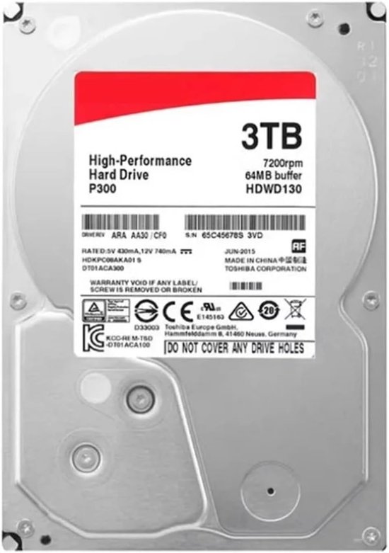 Interne Harde Schijf - HDD Opslag Data Schijf - Bewakingsopslag - 64 MB Cache - 4 TB - Zwart van Interne Harde Schijf — afbeelding 2