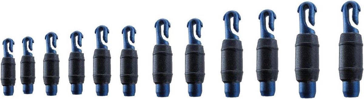 Set Hengel Accessoires - Tip Adapters - Vissen - 12 Stuks - 1.25 mm - 2.6 mm - Grijs