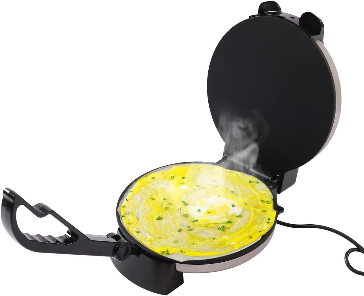 Roti Maker Tortilla Pers - Chapati Taco Maker - Zelfgemaakte Broodjes Maken - Dubbelzijdige Verwarming - 32 cm Diameter