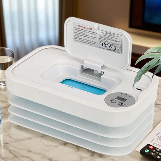 Baby Doekjes Warmer - Billendoekjes Warmer Dispenser - Reizen met Baby - Snelle Verwarming 4 Minuten - Opvouwbaar Compact - Wit — afbeelding 4