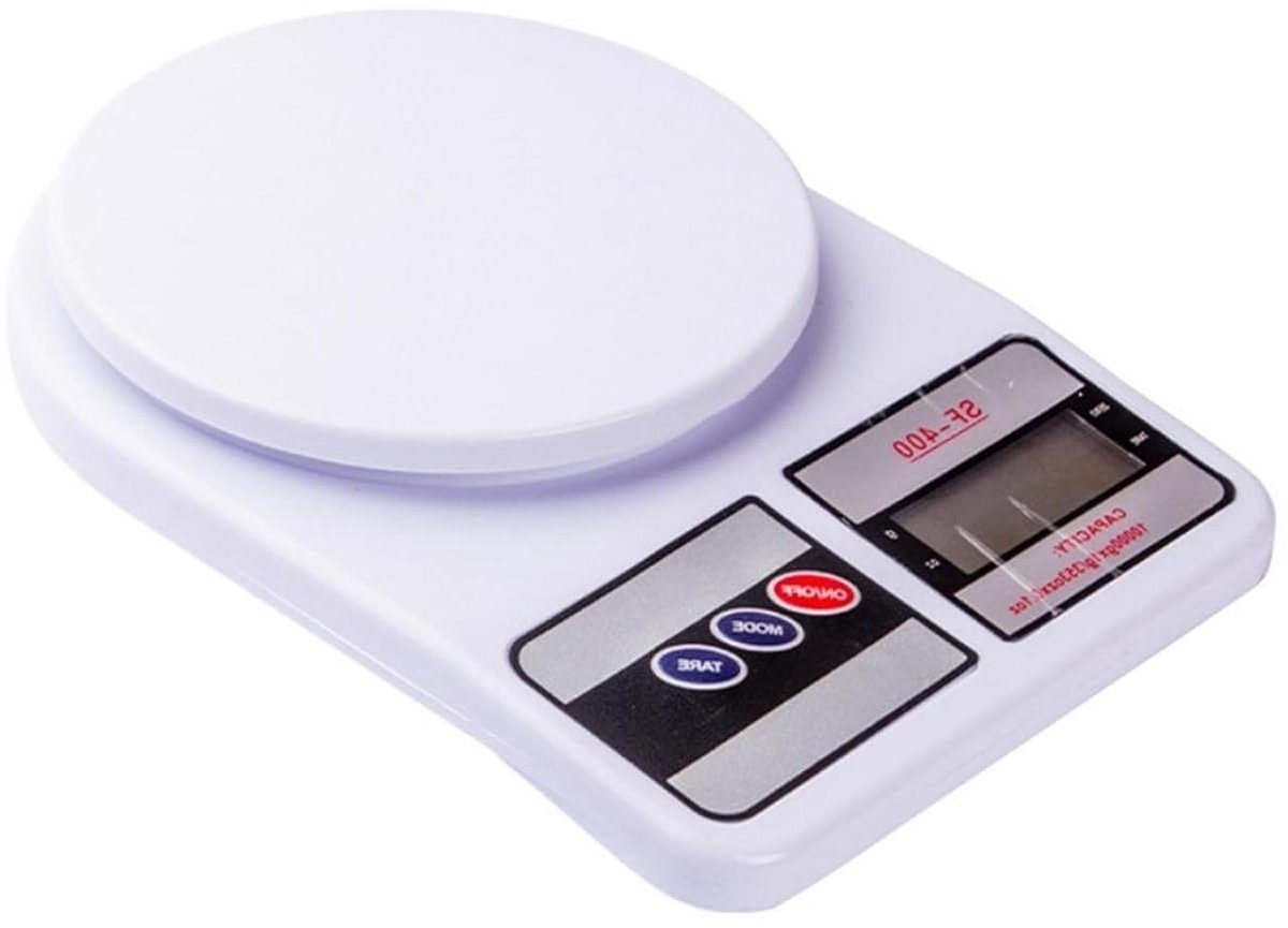 Keuken Weegschaal - Voedselbalans Digitale - Bakken Precisie - Waterdicht Ontwerp - 450 g - Wit