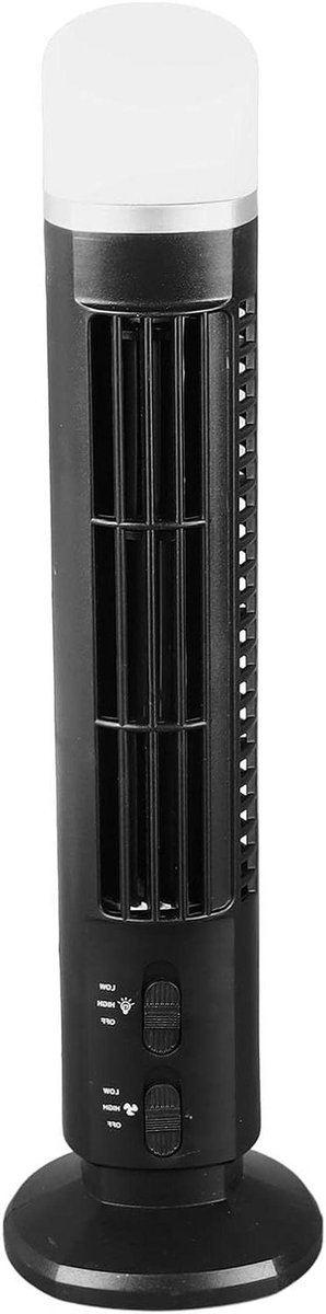 Bladloze Torenventilator - Stille Bureauventilator - Verkoeling in Huis - Bladloos Ontwerp - 10.5x33cm - Zwart