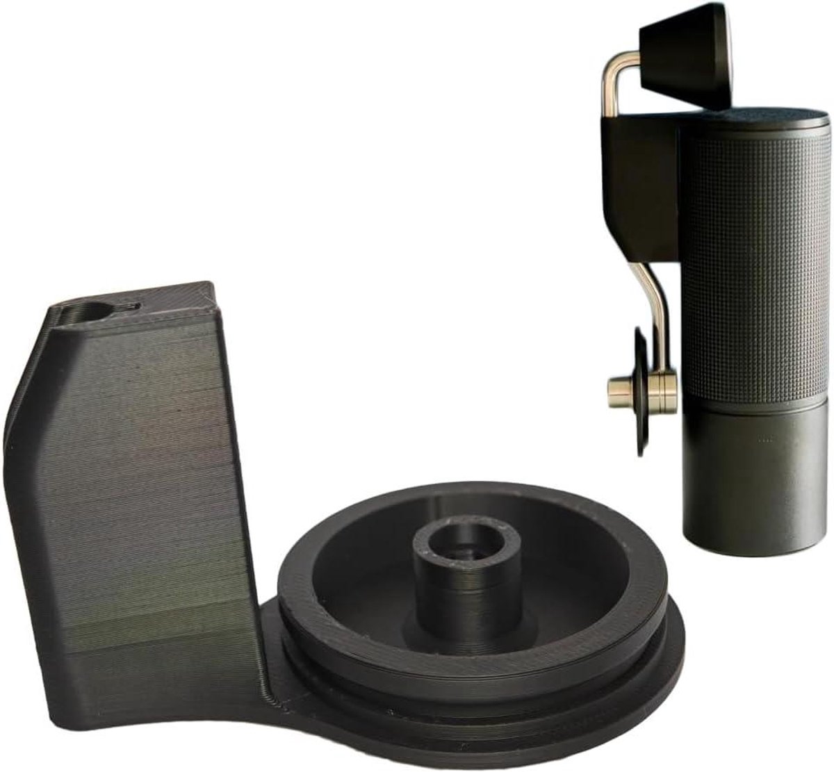 Crankhouder Koffiemolen Handvat Houder Koffie Malen Verticale Fixatie 78x51x50 mm Zwart