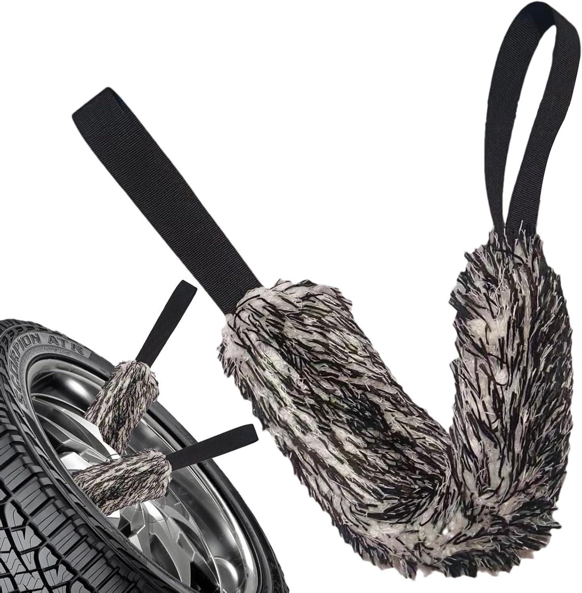 Autowashanddoek - Wasdrooghanddoek - Auto Velgen Reinigen - Dubbelzijdig Ontwerp - 36x8cm - Zwart