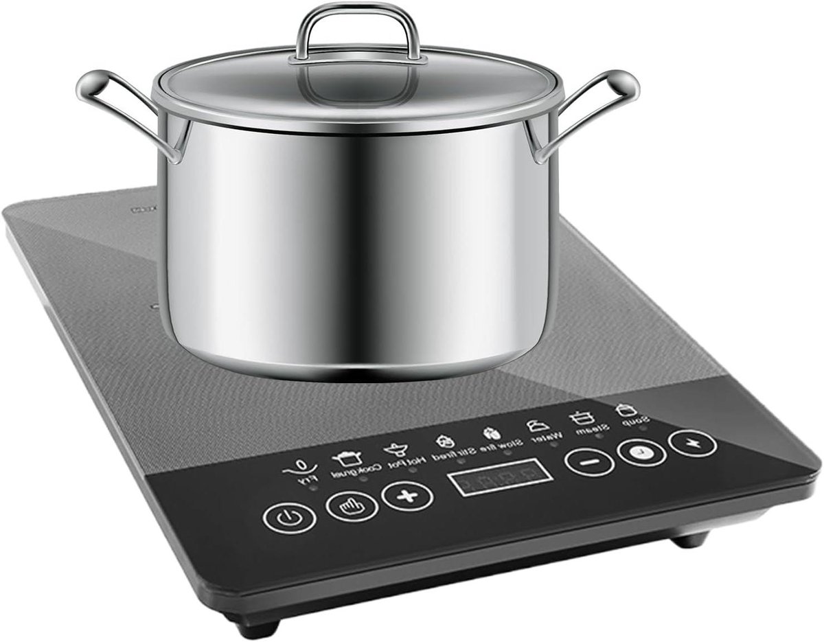 Inductie Kookplaat - Draagbaar Fornuis - Koken Binnen Buiten - Universele Spanningsaanpassing - 40 x 30 x 30 cm - Grijs