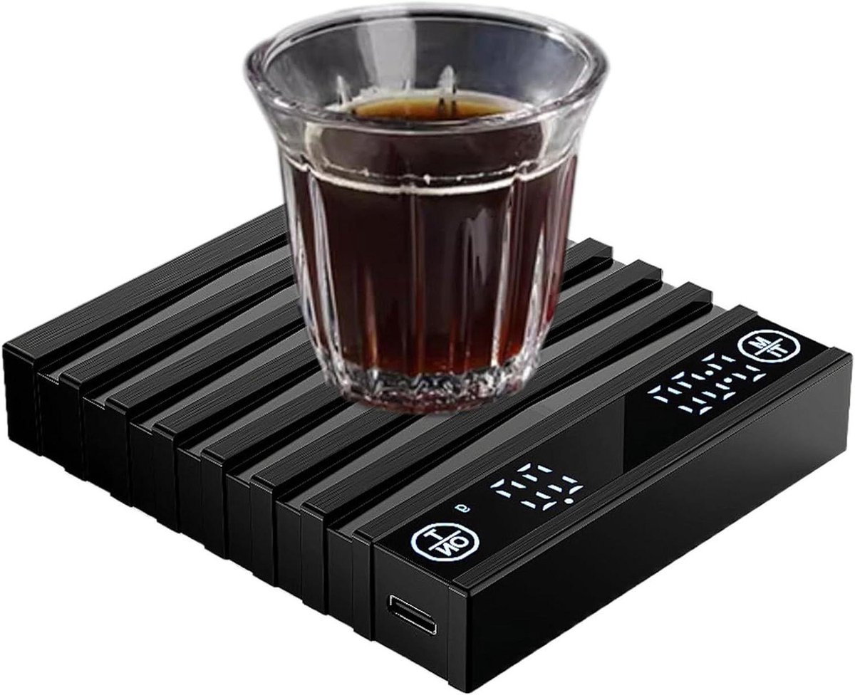 Digitale Koffieschaal - Koffie Weegschaal Timer - Koffie Brouwen - Realtime Ratio Monitoring - 2000g - Zwart