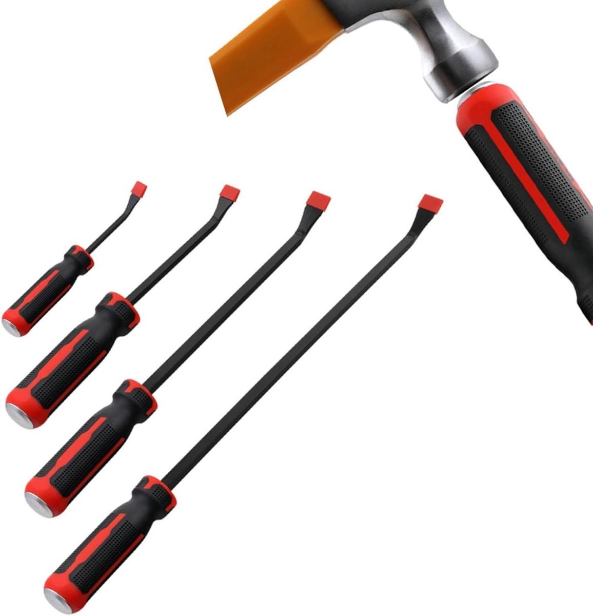Koevoet Set - Breekijzer Wrikijzer - Demontage Werkzaamheden - Gehard Chroom Vanadium Staal - 4 Stuks Set 8-24 Inch - Zwart