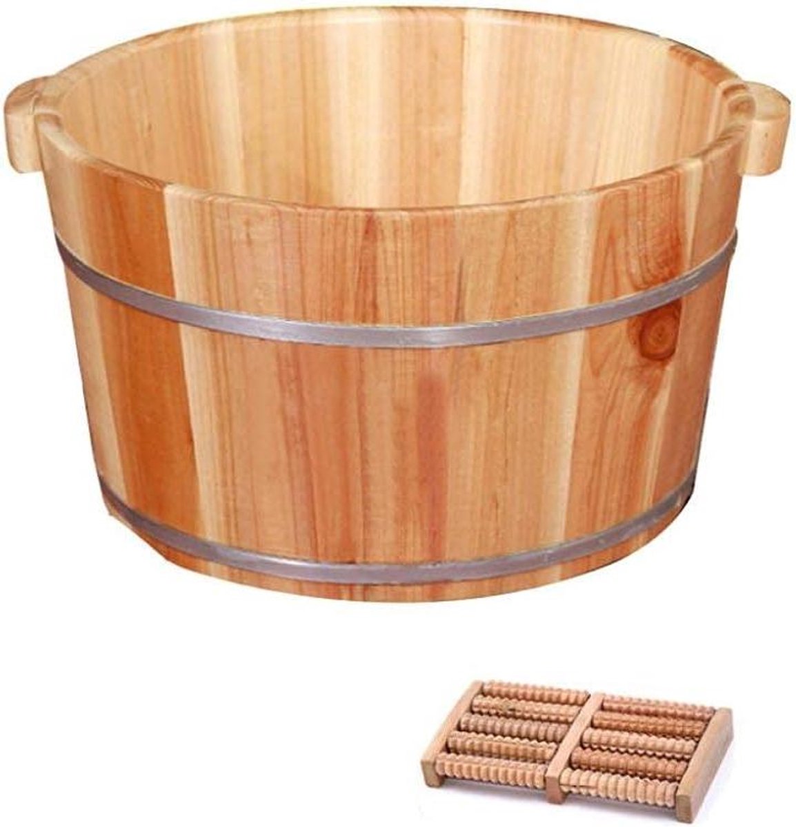 Voetenbad Hout - Voetenbad Vat - Ontspanning Bevorderen - Natuurlijk Massief Hout - 21 cm - Niet gespecificeerd