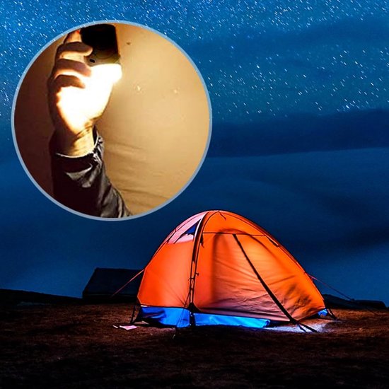 Draagbare Luchtpomp - Elektrische Opblaaspomp - Kamperen en Reizen - Inclusief LED Campinglicht - 11 x 10 x 6 cm — afbeelding 5