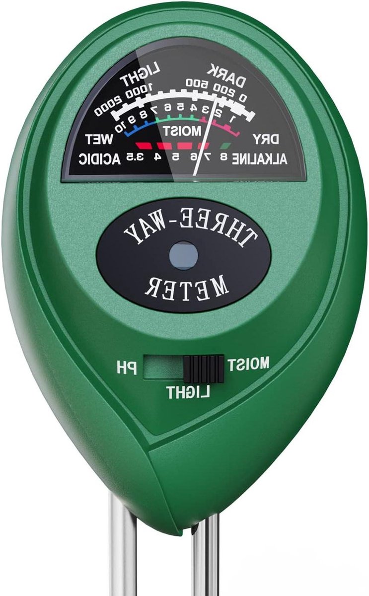 Bodemmeter - Grondmeter pH licht - Plantenverzorging - 3-in-1 Functies - 20 cm sondes - Groen