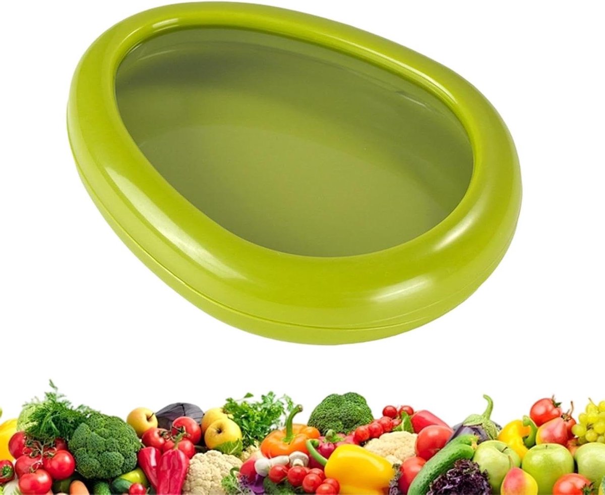 Fruit Bewaardozen - Groentecontainers Koelkast - Voedsel Langer Bewaren - Vochtretentie Technologie - 17.5L x 14.5B cm - Groen