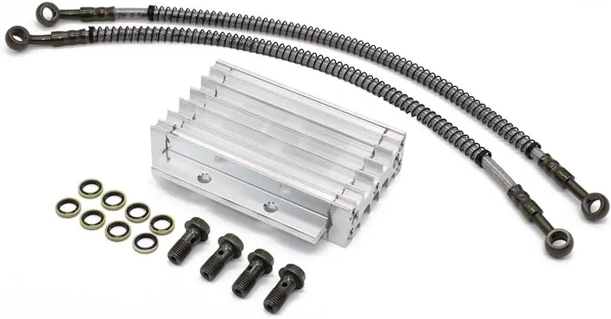 Motorolie Koeler - Olieradiator Motorfiets - Motor Koelen - Snelle Koeling - 110-125cc - Zilver