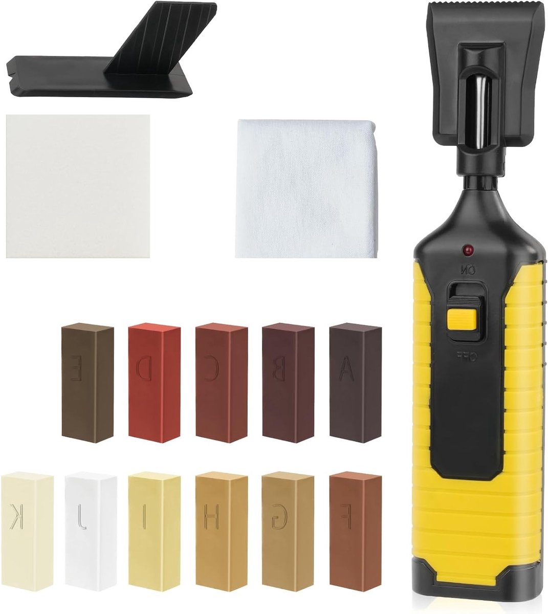 Laminate Reparatieset met 11 Kleuren, Harswas voor Hout, Borstel en Schuur Spons voor Kras