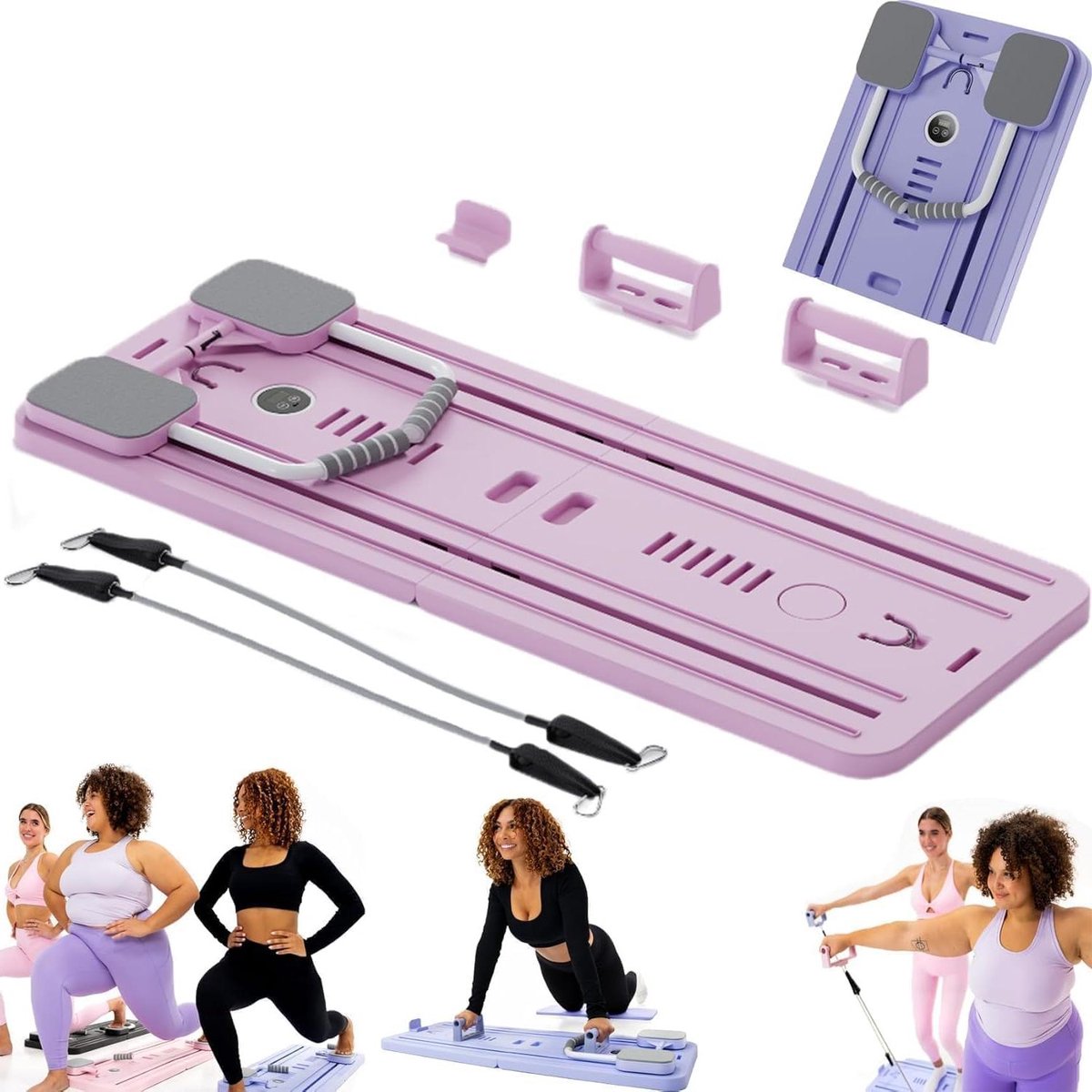 Pilates Board - Fitness Tool - Thuis Trainen - Inclusief Timer - Multifunctioneel - Roze