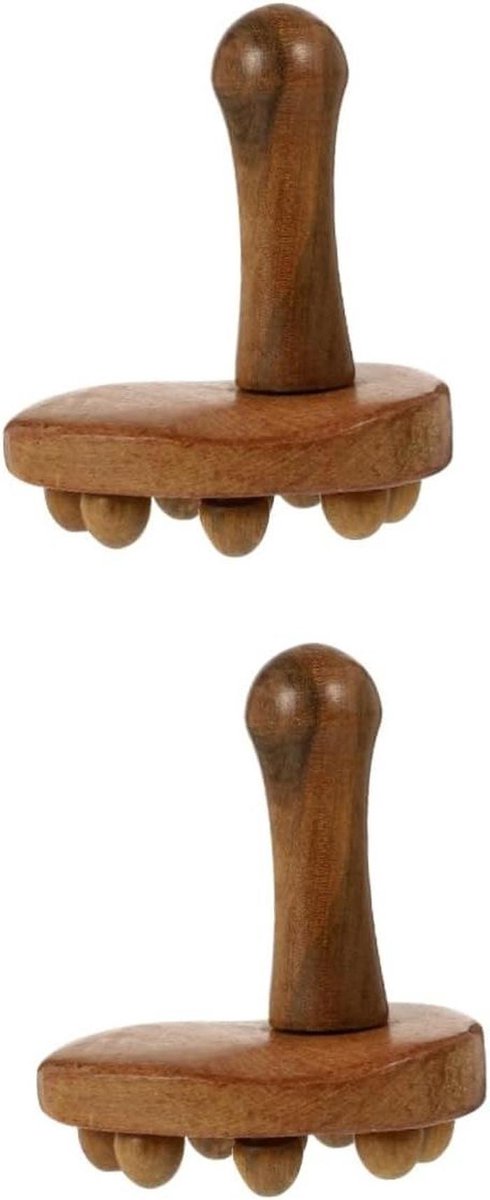Hout Massager - Voetvorm Tool - Spierontspanning - Ergonomisch Ontwerp - 9x9x9 cm - Lichtbruin