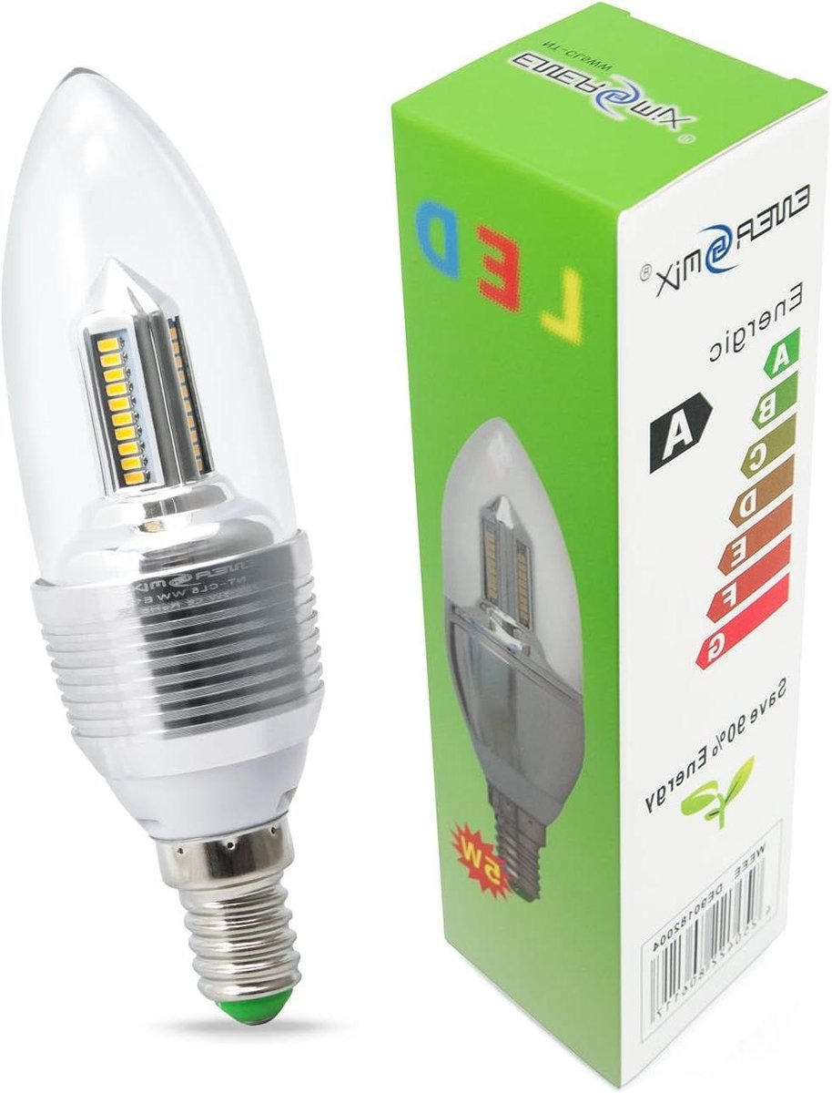 Ledlamp E14 - Kaarslamp Warmwit - Woonruimte Verlichten - Energiezuinig 5 Watt - 230 Volt - Koudwit