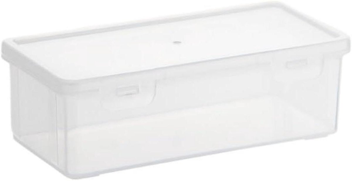 Voedselcontainer Koelkast - Opbergdoos Vers - Voedsel Bewaren - Stapelbaar & Verzegeld - 19x9.5x6cm - Transparant