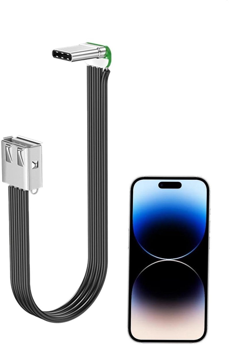 USB-kabel - Oplaadkabel Type C - Snel Data Overzetten - 480 Mbit/s Snelheid - 30 cm - Zwart
