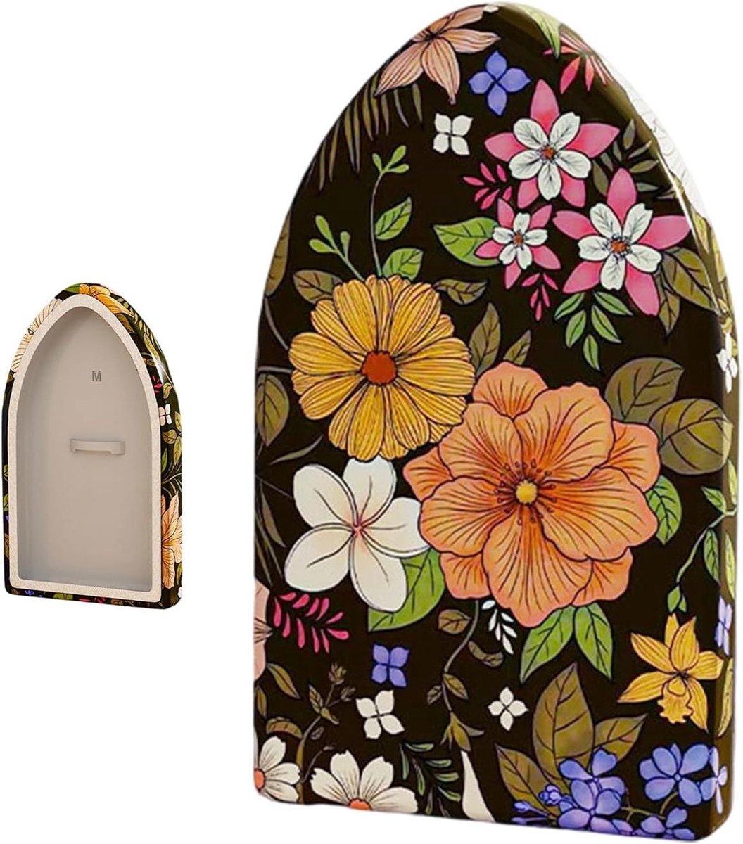 Stoomhandschoen - Strijkaccessoire - Kleding Stomen - Hittebestendig Materiaal - 14 x 24 cm - Zwarte bloem