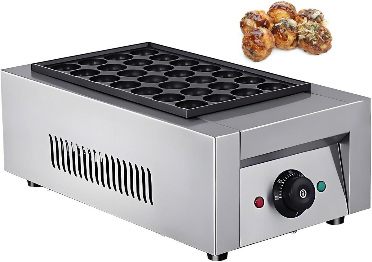 Pannenkoekenmaker - Mini Poffertjes Grill - Snacks Maken - Snelle Gelijkmatige Verhitting - 4 cm Doorsnee - Zilver