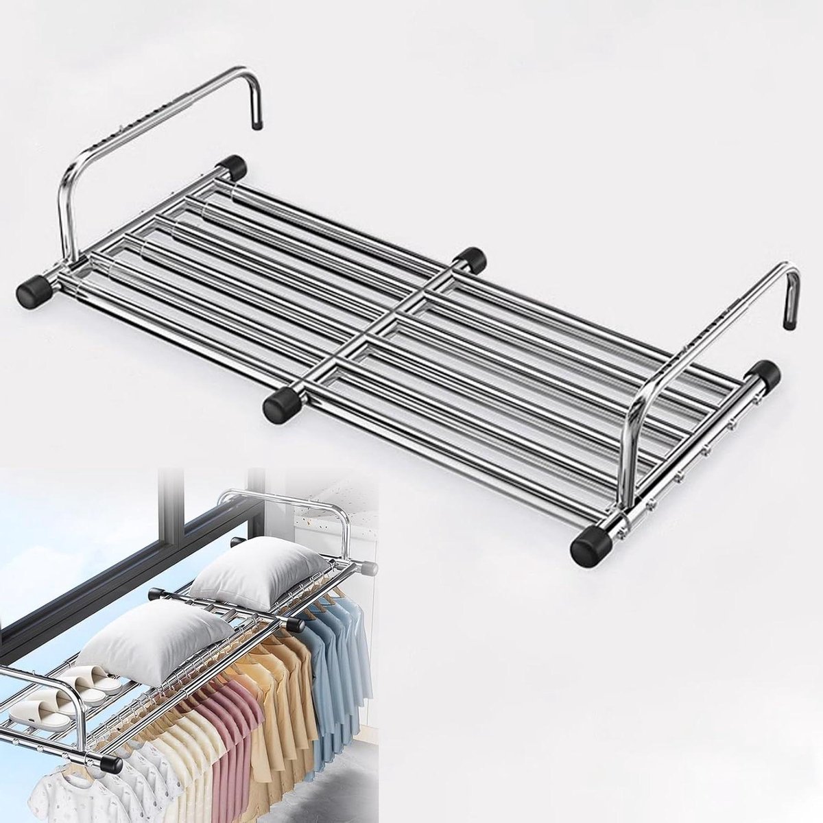 Wasrek voor radiator - Droogrek uitschuifbaar - Kleding drogen - Verstelbare armen - 60-10
